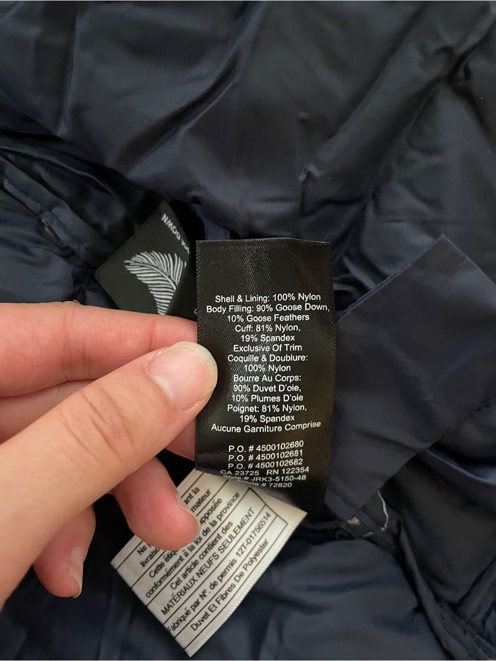 Aritzia TNA navy super puff size XXS - Picture 3 of 4